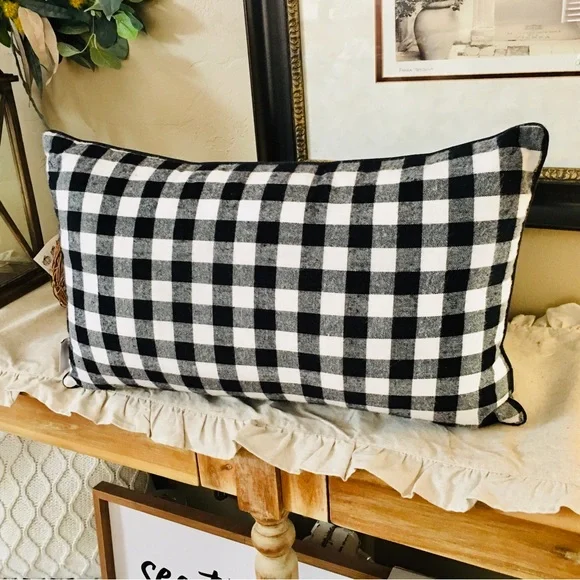 Buffalo plaid Christmas farmhouse pillow flannel home decor checkered co…